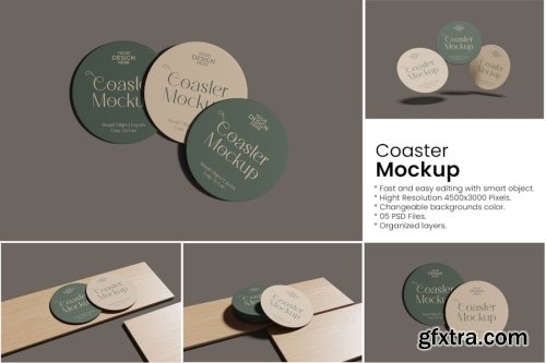 Coaster Mockup Collections 14xPSD