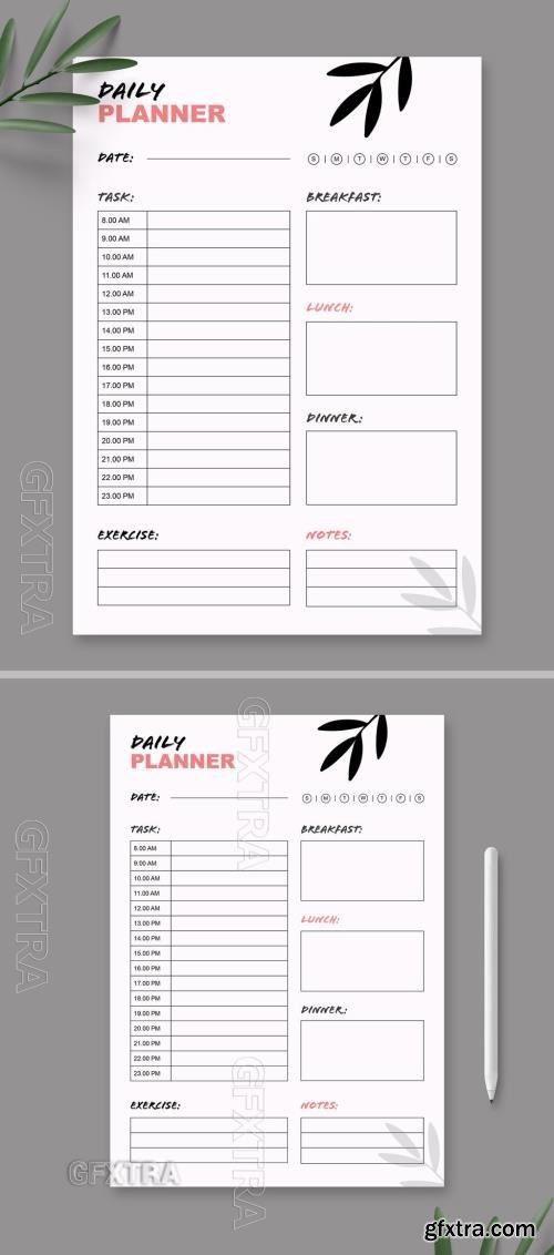 Daily Planner Template Layout 725281527