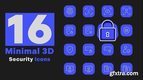 Videohive Minimal 3D - Security Icons 51845603