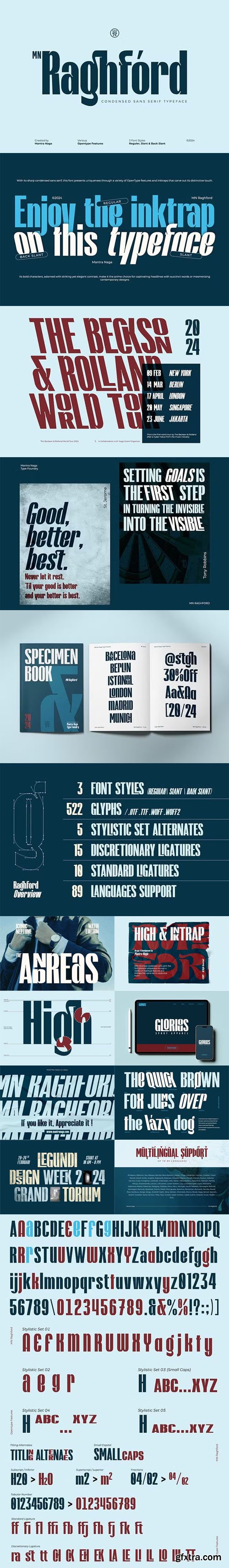 MN Raghford - Condensed Sans Serif Typeface