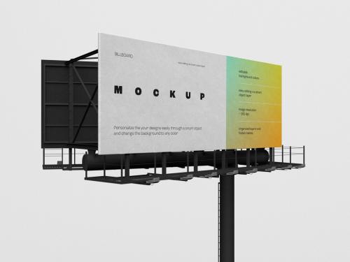 Street Billboard Outdoor Mockup With editable background