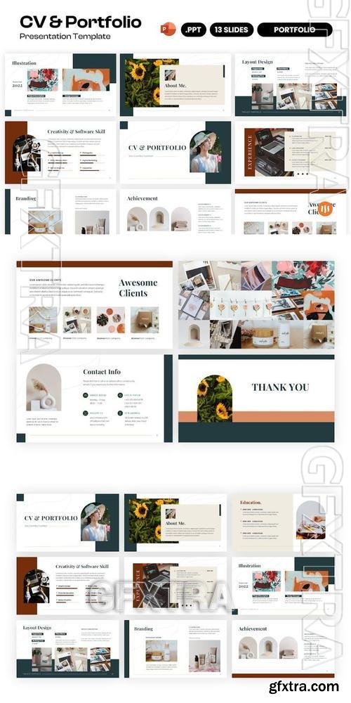 CV and Portfolio Powerpoint Template 3GHVWNZ