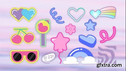 Videohive Sticker Pack - Kpop Fandom Element After Effects Project Template 51915004