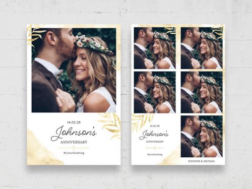 Rustic Gold Leaf Photo Booth Card Layout