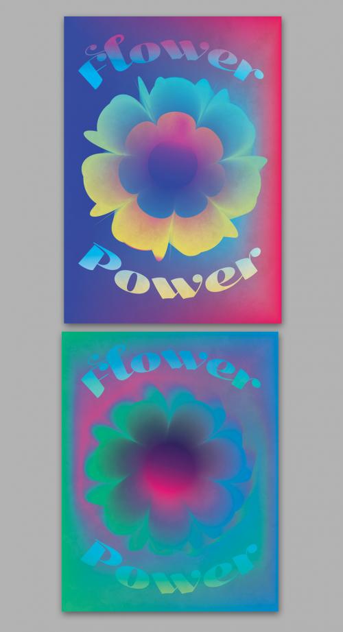 Flower Gradient Abstract Flyer Layout