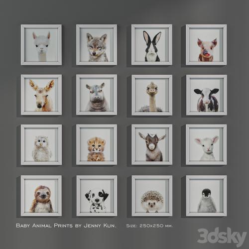 Baby Animal Prints by Jenny Kun. Size: 250x250mm.