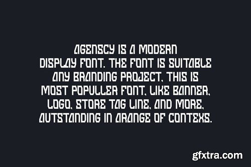 Agenscy - Digital & Futuristic Font MG9CTKF Agenscy - Digital & Futuristic Font MG9CTKF