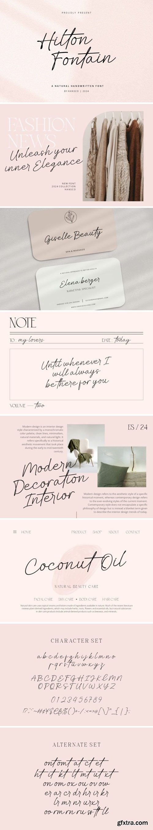 CM - Hilton Fontain | Handwritten Font 92489984