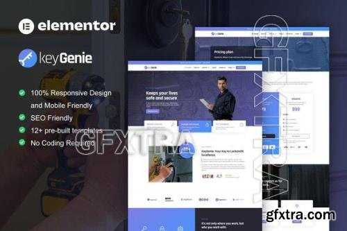 KeyGenie - Locksmith & Key Maker Service Elementor Template Kit 52003707
