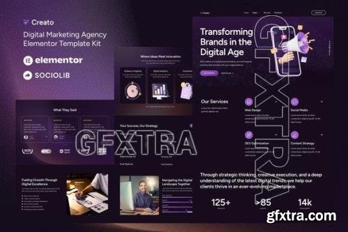 Creato - Digital Marketing Agency Elementor Template Kit 51703069