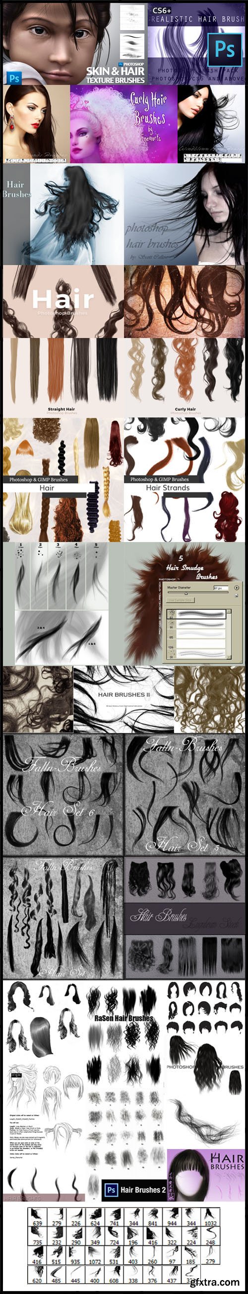 Hair Brushes Bundle for Photoshop