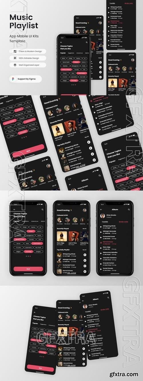 Music Playlist Mobile App GBTZ8TN