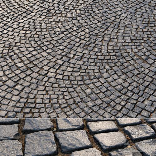 Material of radial paving slabs 01