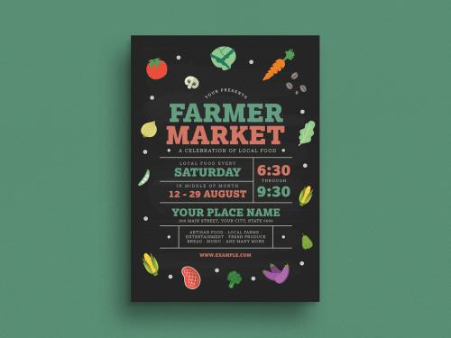 Chalkboard Farmer Market Event Flyer Layout