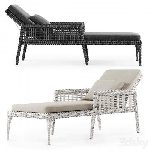 Rattan chaise lounge DR50 / Rattan lounger