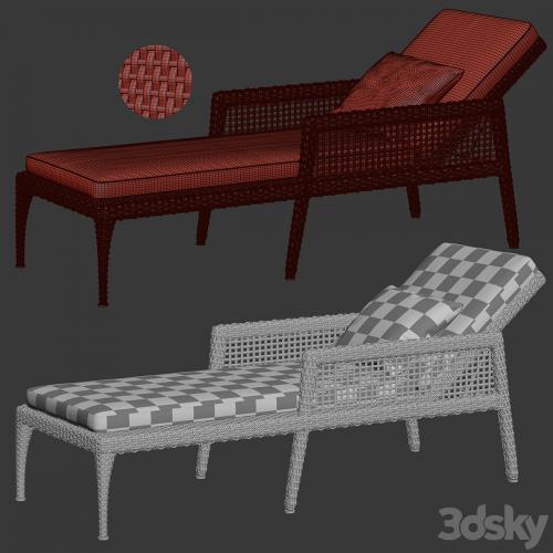 Rattan chaise lounge DR50 / Rattan lounger