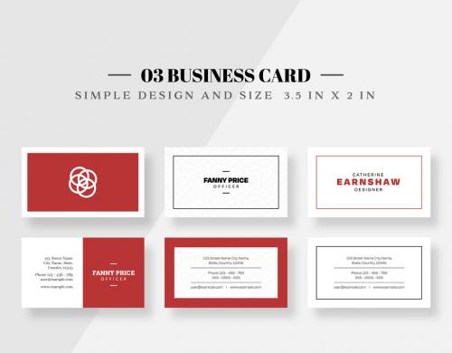 Red Color Business Card Set