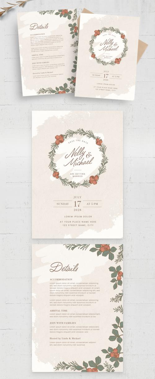 Festive Wedding Card Invite Flyer