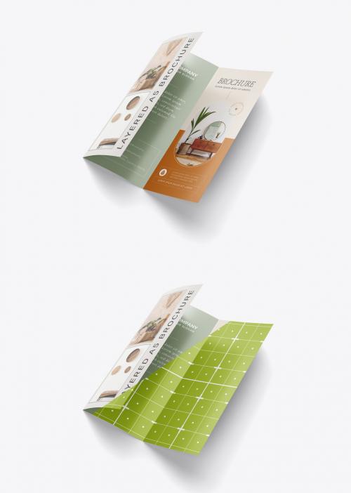 Tri Fold Roll Brochure Mockup