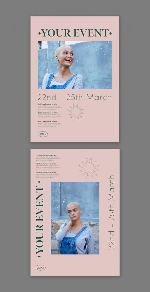 Minimal Pink Poster Design Layout