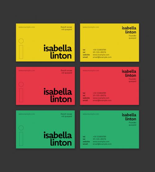 Bold Colorful Business Card Layout Design