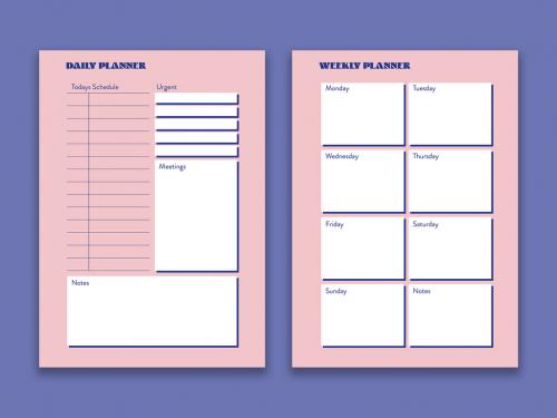 Pink and Eletric Blue Planner