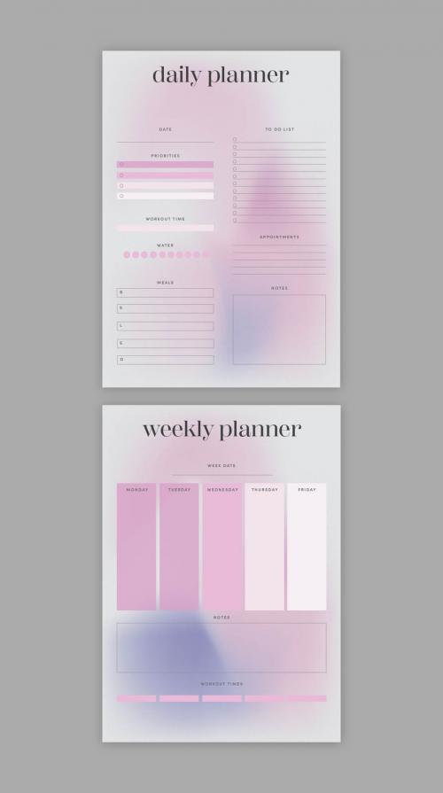 Pink Gradient Planner Layout