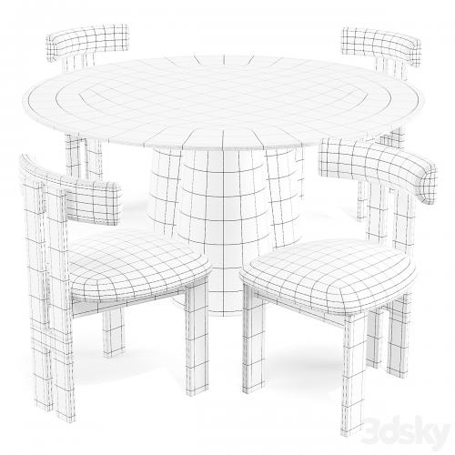 Dining Set: Crate and Barrel (Davenport Table and Ceremonie Chairs)