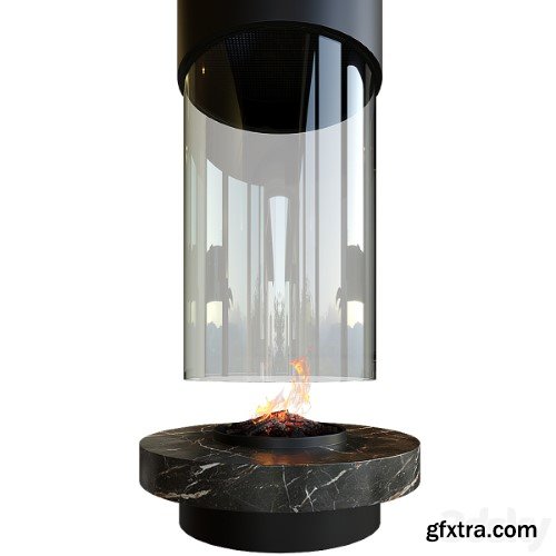 Contemporary fireplace (round)