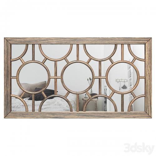 Kimberlee Geometrical Circles Decorative Rectangular Wall Mirror MTNA4435