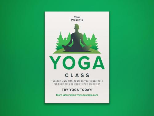 Green Yoga Class Flyer
