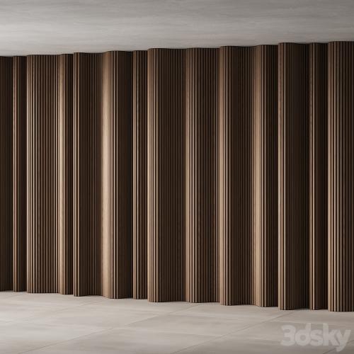434 wall composition 15 wave fluted wood Reeded Panels 02