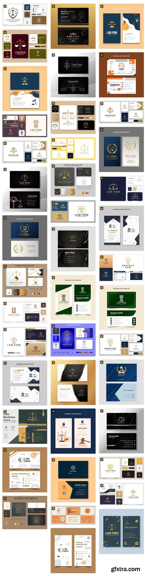 Premium Vector Collections - Law Business Cards - 110xEPS