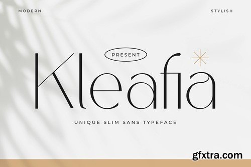 Kleafia - Unique Slim Sans Typeface WQAA25V