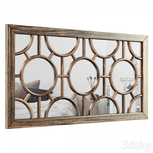 Kimberlee Geometrical Circles Decorative Rectangular Wall Mirror MTNA4435