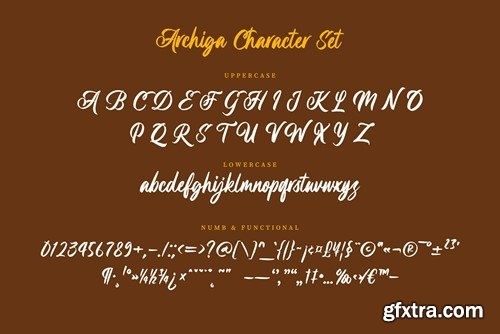 Archiga A Script Brush Font S8X5ZFX