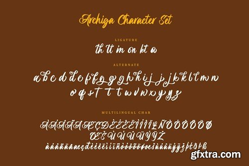 Archiga A Script Brush Font S8X5ZFX