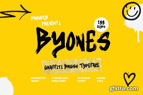 Byones - Graffiti Brush Font QRK55JD