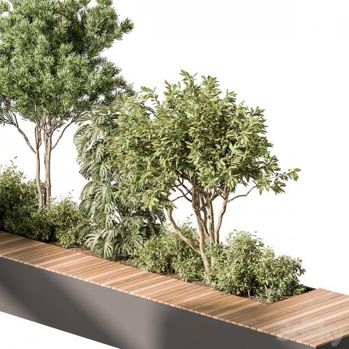 Urban Furniture Bench with Plants 52