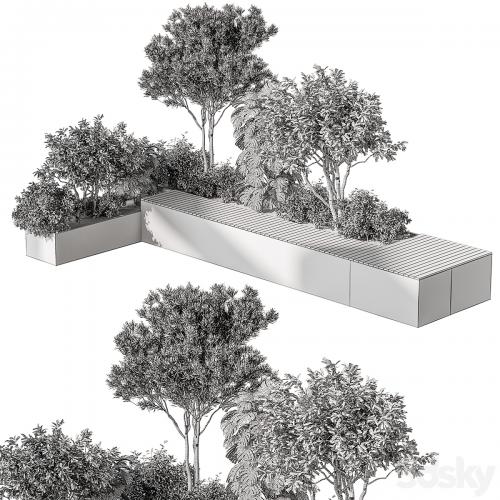 Urban Furniture Bench with Plants 52
