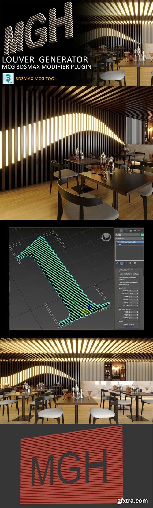 Louver Generator - MCG 3dsmax Modifier Plugin