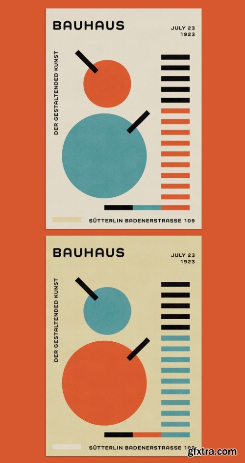 Trendy Minimalist Cover Layout with Bauhaus Style
