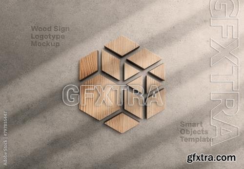 Wooden Logo Mockup With Generative AI 797855447