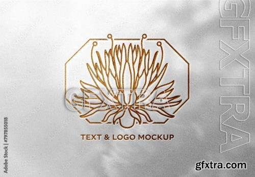 White Golden Embossed Logo And Text Mockup 797855018