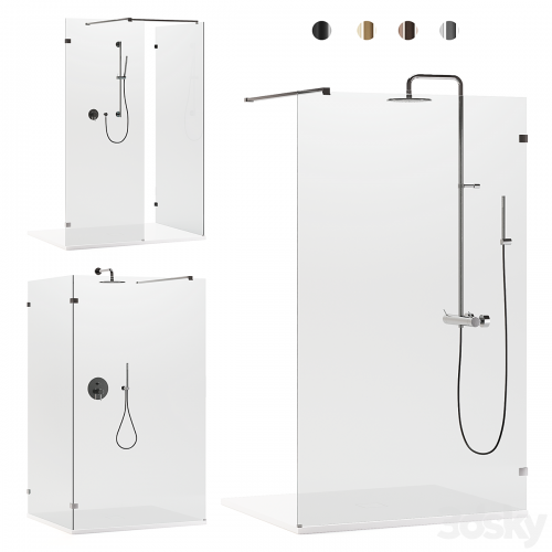 Arblu Walk-in Separet Elite shower enclosures + Paffoni shower systems