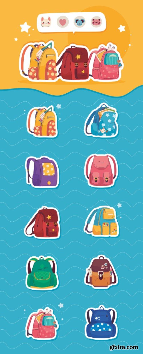 School Bags Sticker Set
