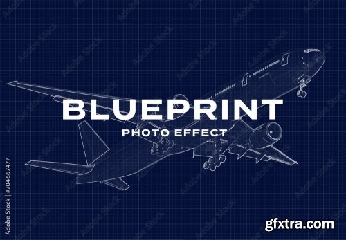 Blueprint Architecture Design Photo Effect Paper Texture Template Mockup Overlay Style 704667477