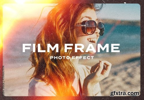 Film Frame Light Leak Photo Effect Paper Texture Template Mockup Overlay Style 704667974