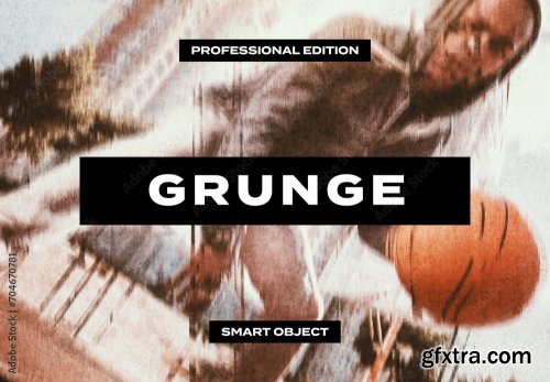 Grunge Raw Photo Effect Paper Texture Template Mockup Overlay Style 704670781