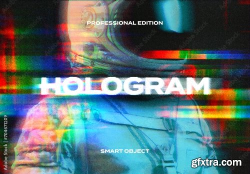 Hologram Glitch TV CRT Screen Display Photo Effect Paper Texture Template Mockup Overlay Style 704671209